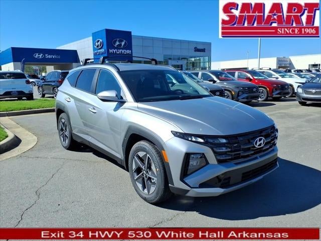 2026 Hyundai TUCSON SEL Premium FWD in Shimmering Silver — front three-quarter view