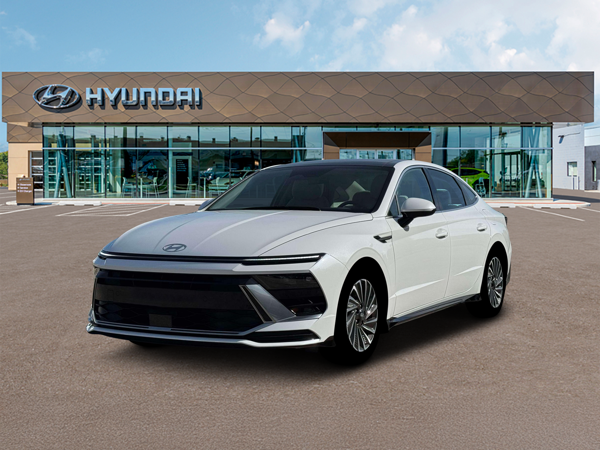 2026 Hyundai SONATA HYBRID SEL in Serenity White — front three-quarter view