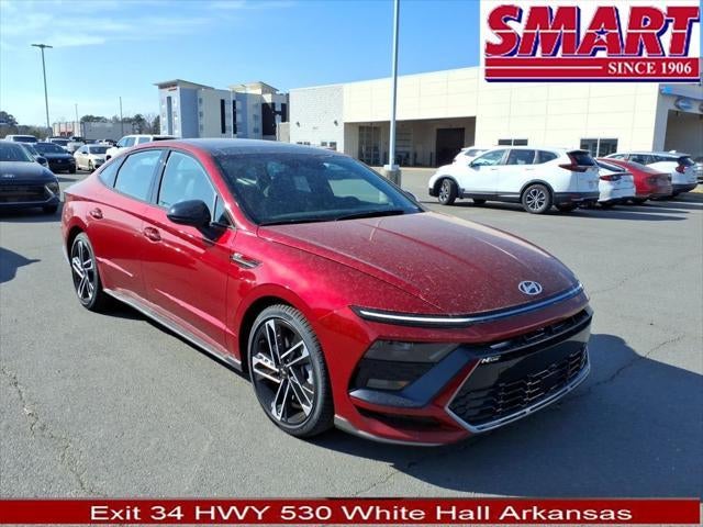 2026 Hyundai SONATA N Line in Ultimate Red — front three-quarter view