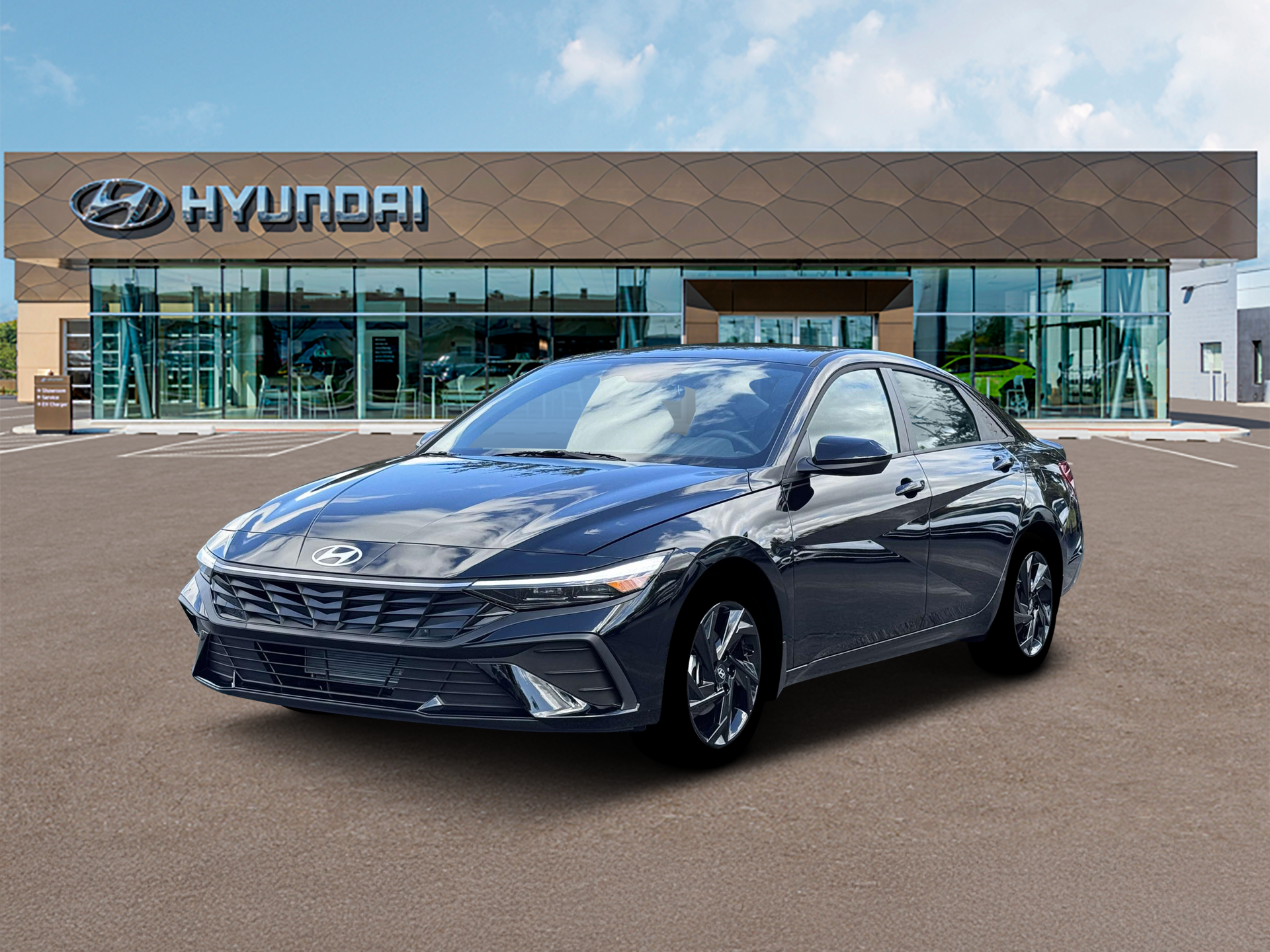 2026 Hyundai ELANTRA SEL Sport in Abyss Black — front three-quarter view