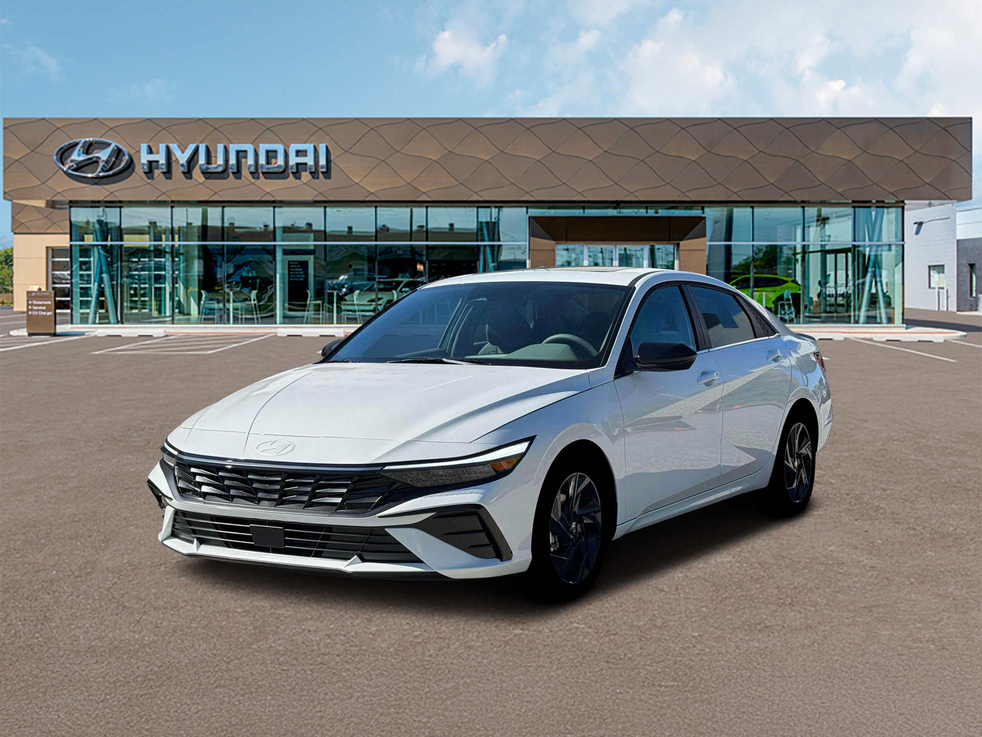 2026 Hyundai ELANTRA SEL Sport Premium in Serenity White — front three-quarter view