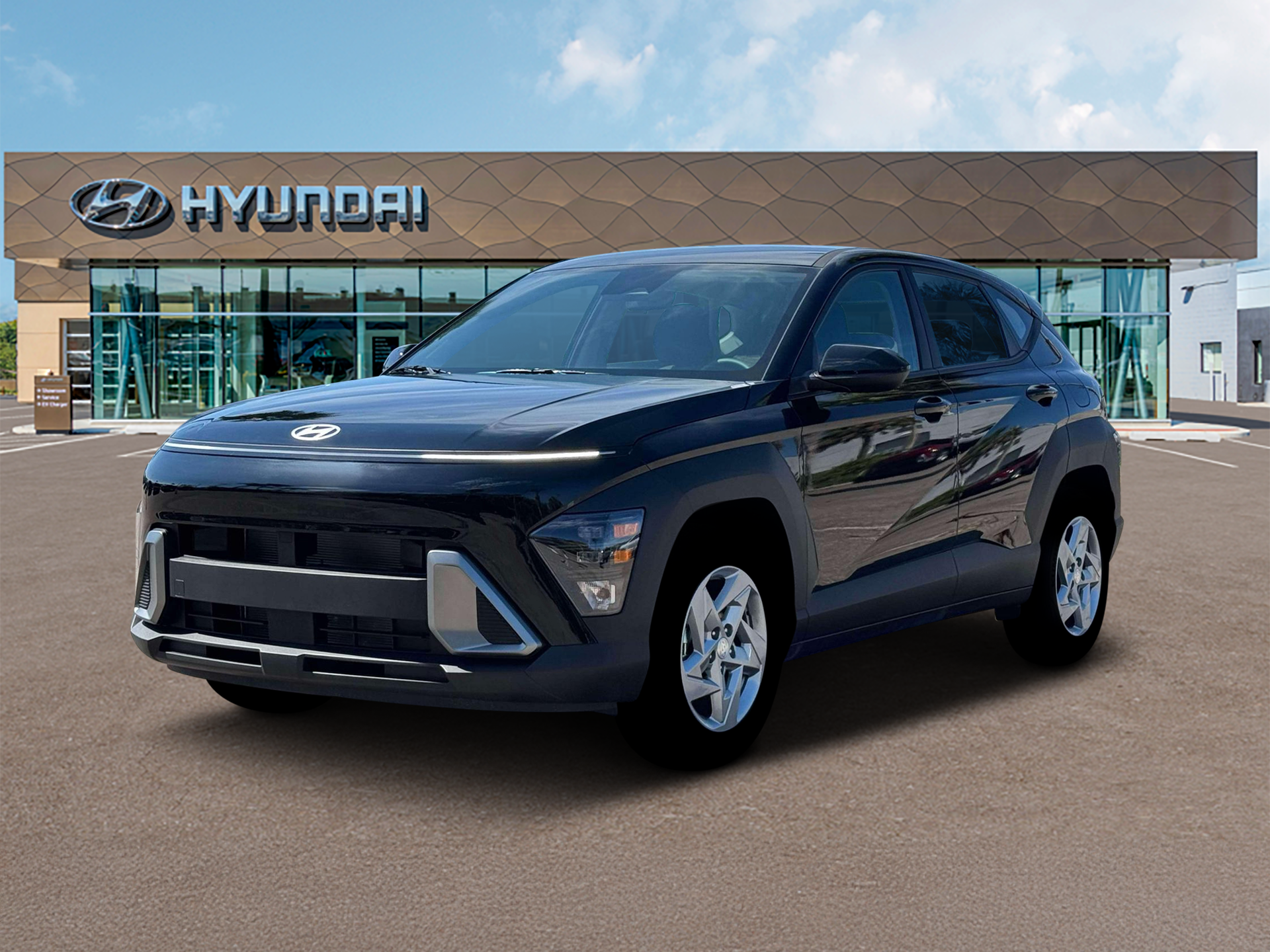 2026 Hyundai KONA SE in Abyss Black Pearl — front three-quarter view